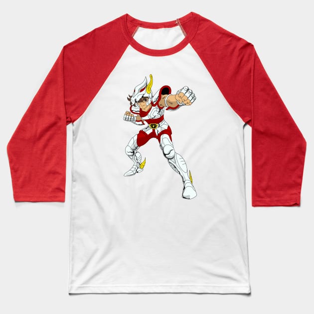 Saint Seiya - Seiya Pegasus Baseball T-Shirt by Nykos